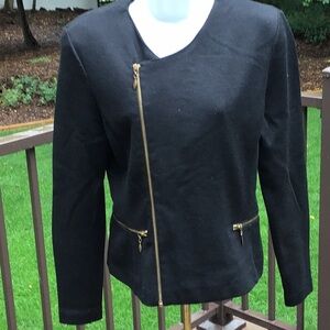 VTG ADRIENNE VITTADINI BLACK RACER STYLE JACKET